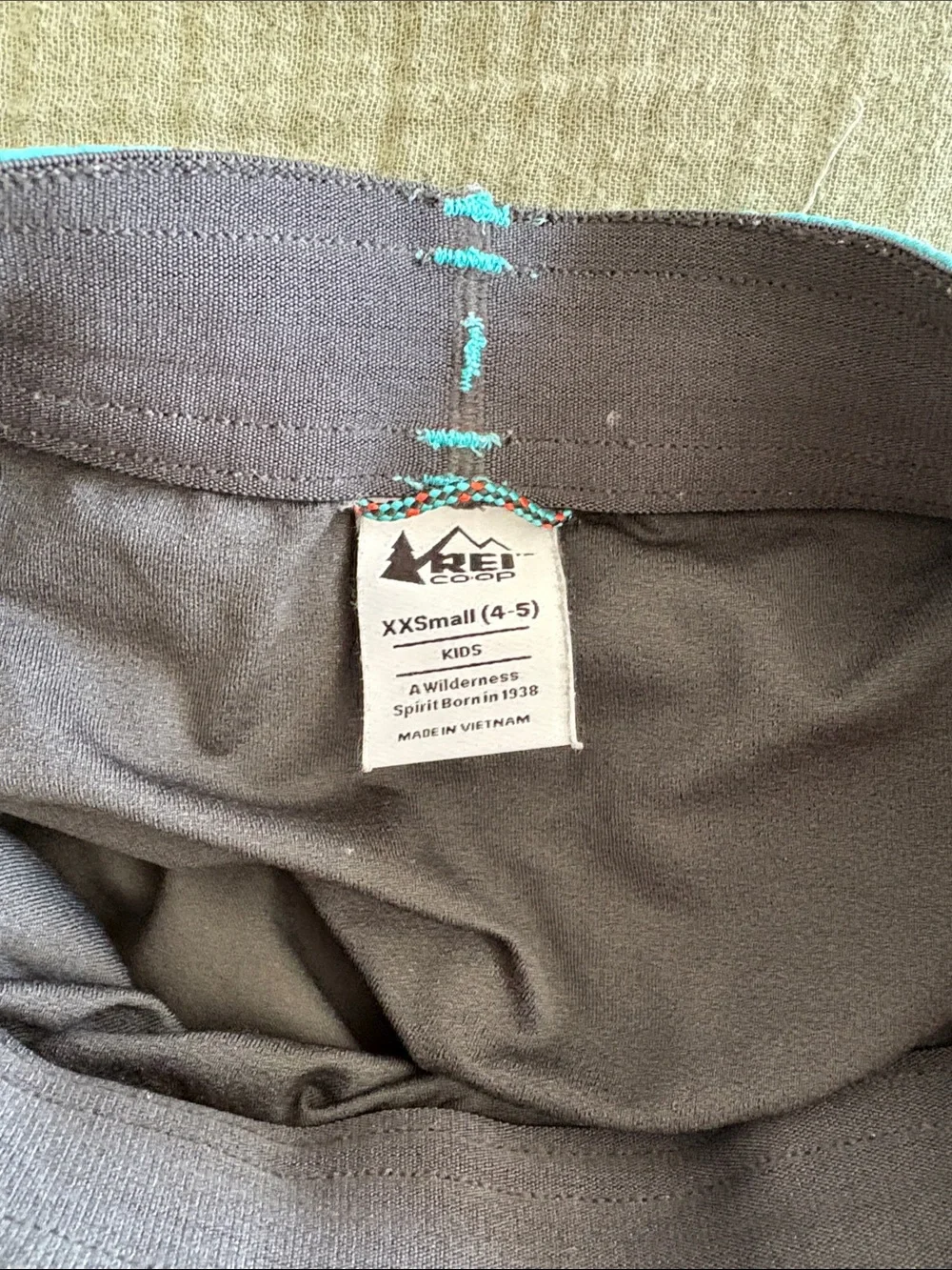 REI Turquoise and Charcoal Kids Swim Shorts